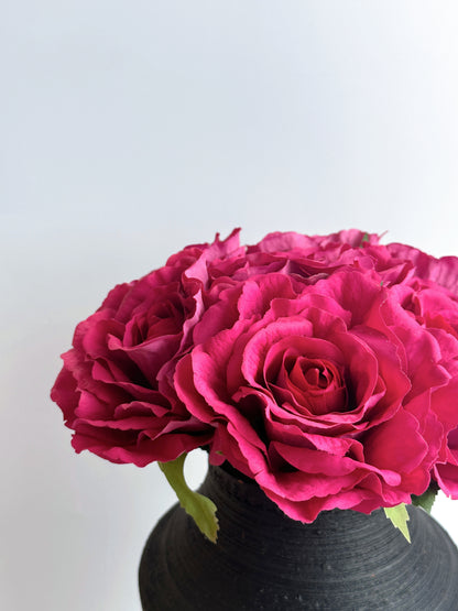 Real Touch Grand Tea Rose in Fuchsia Pink