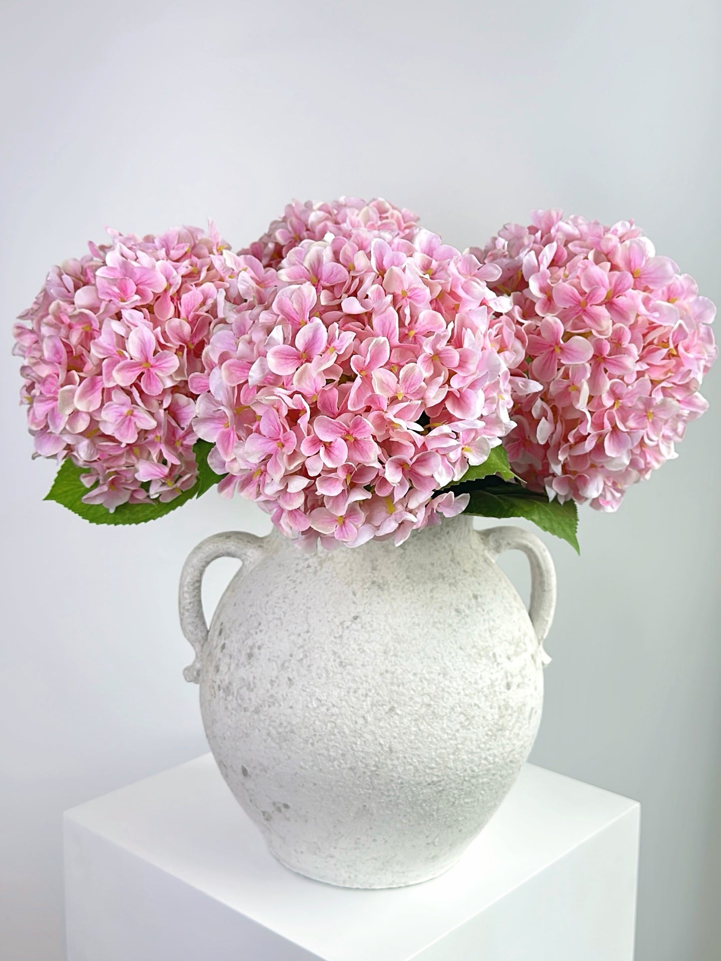 Real Touch Long Stem Hydrangea in Light Pink