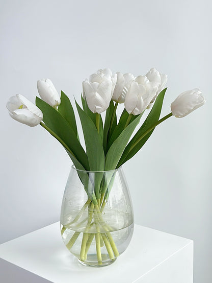 White Real Touch Tulip Bouquet