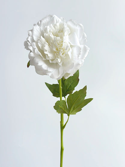 Real Touch Faux Peony in Snow White