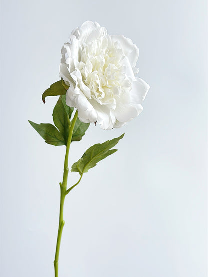 Real Touch Faux Peony in Snow White