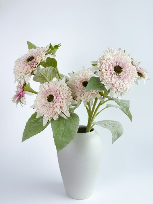 4-Head Artificial Pale Pink Sunflower (Single-Stem Price)