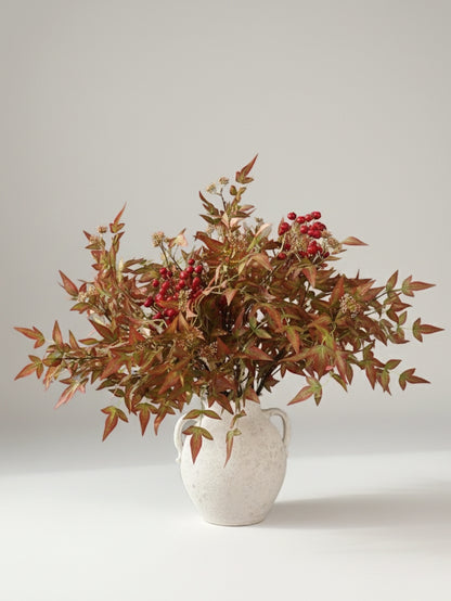 Faux Nandina Maple Red Spray (Single-Stem Price)