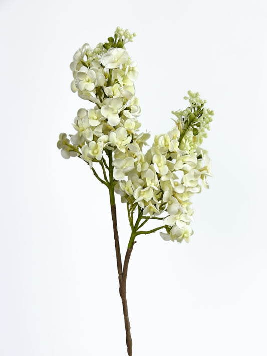 Cream Real Touch Lilac Blooming Branch (Single-Stem Price)