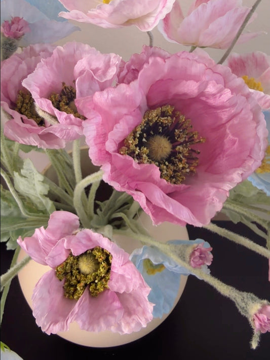 5-Head Faux Poppy Bundle in Venice Pink  (Bundle Price)