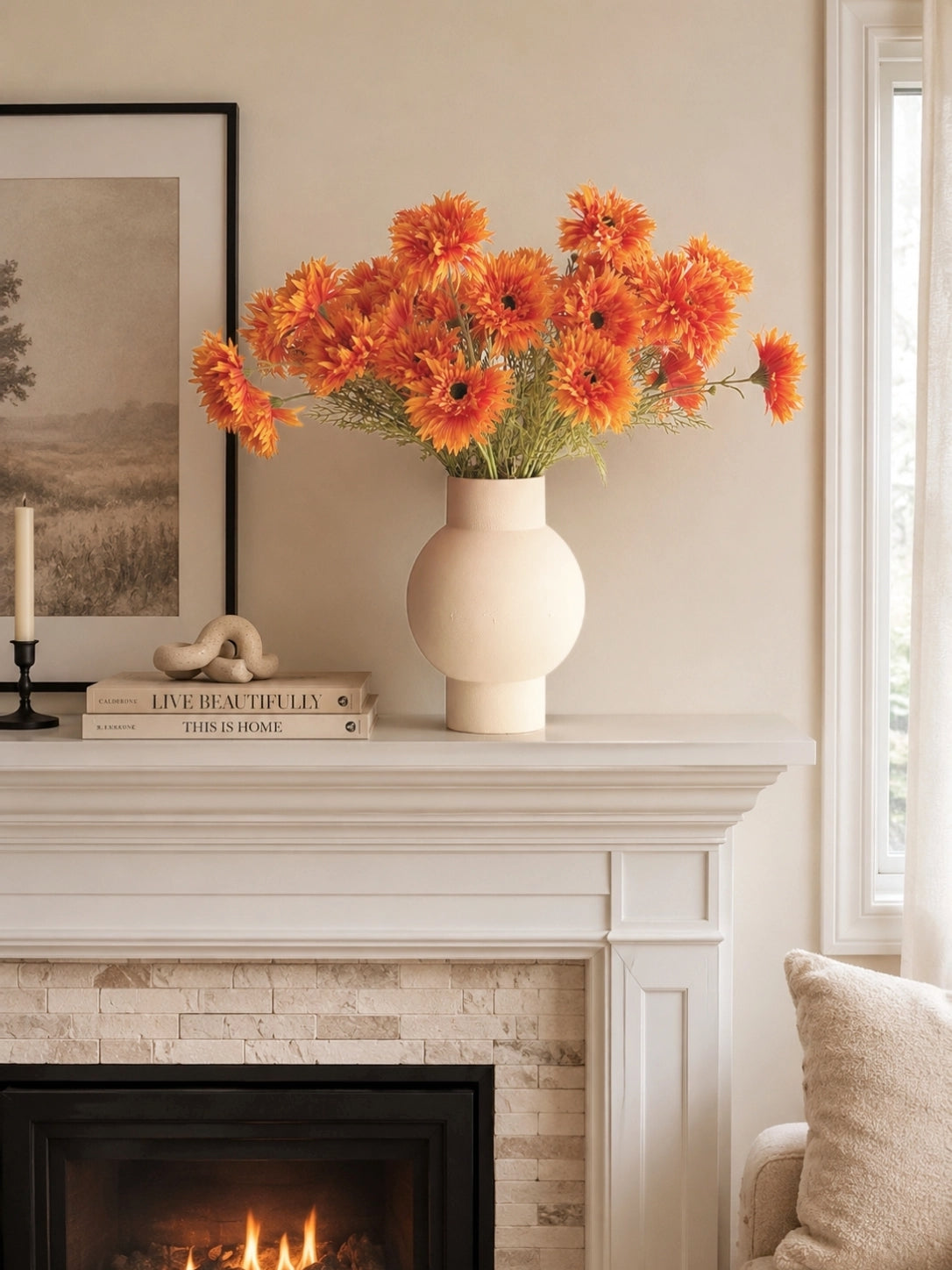 Artificial Gerbera Daisy in Golden Yellow (Single-Stem Price)